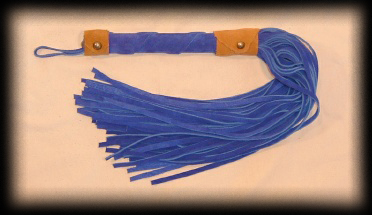 Blue leather suede flogger